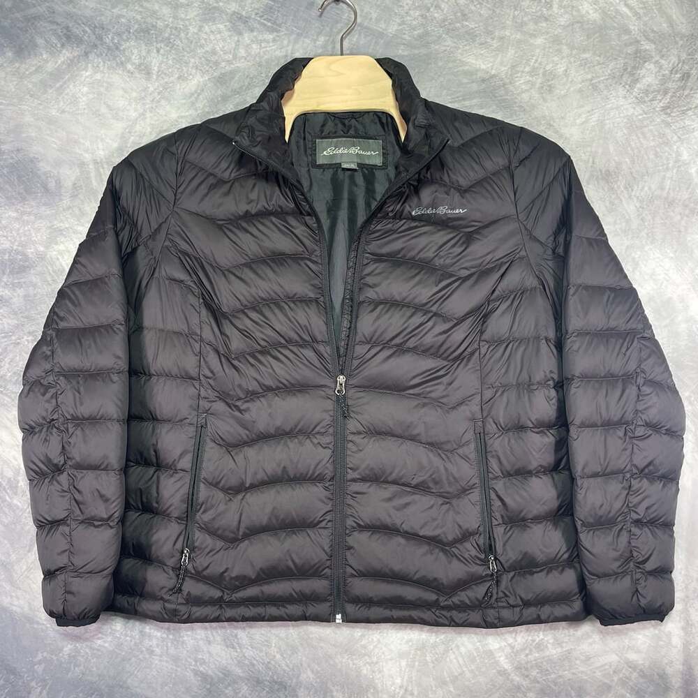 Eddie Bauer Women's 2-Tone Down Jacket Size XL Black Puffer
